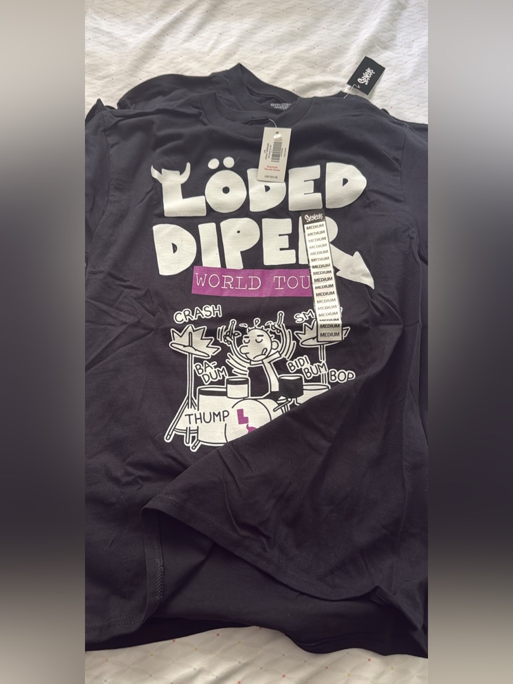 Spencer's Black Short Sleeve 'Löded Diper World Tour' Graphic Tee